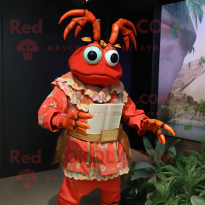 nan Crab mascot costume character dressed with a Blouse and Bracelets