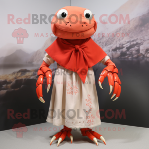 nan Crab mascot costume character dressed with a Blouse and Bracelets