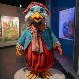 nan Hens mascot costume character dressed with a Vest and Shawls