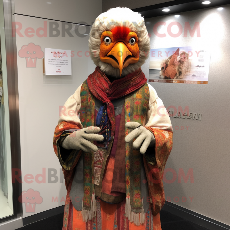 nan Hens mascot costume character dressed with a Vest and Shawls