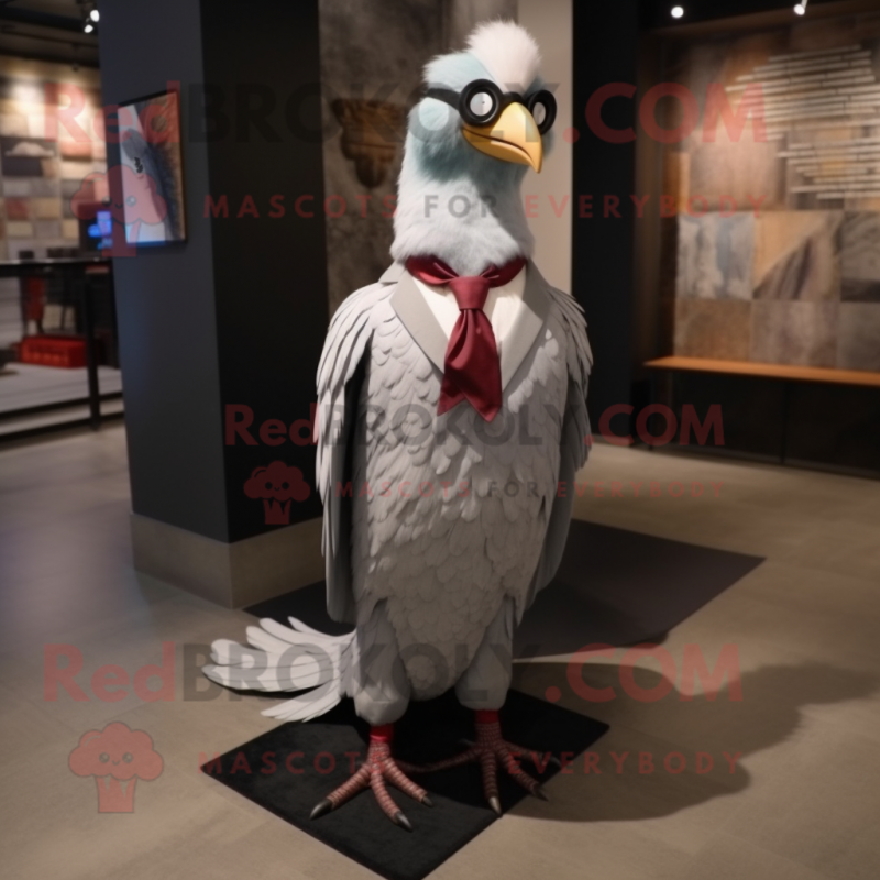 Silver Pheasant mascot costume character dressed with a Dress Pants and Eyeglasses Silver Pheasant mascot costume character dressed with a Dress Pants and Eyeglasses