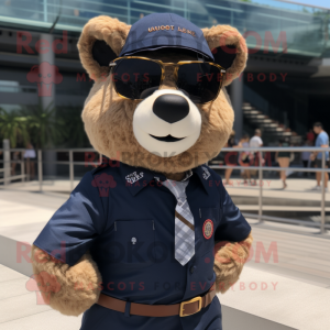 Navy Bear maskot kostume...