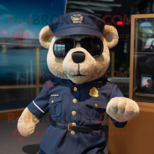 Navy Bear maskot kostume...