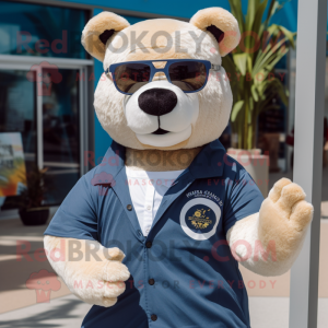 Navy Bear maskot kostume...