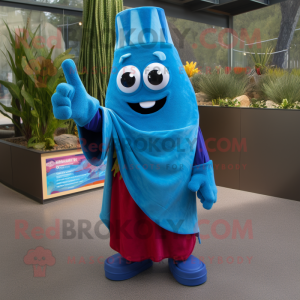 Blue Enchiladas mascot costume character dressed with a Sweater and Gloves