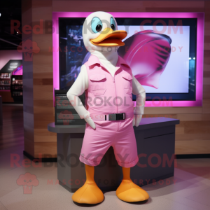 Pink Goose mascotte kostuum...