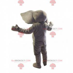 Gray elephant mascot with giant ears - Redbrokoly.com