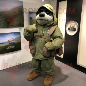 Green Navy Seal maskot...