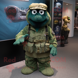 Green Navy Seal maskot...