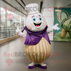 nan Onion mascot costume character dressed with a Dress Pants and Gloves