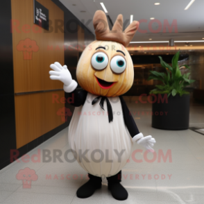 nan Onion mascot costume character dressed with a Dress Pants and Gloves