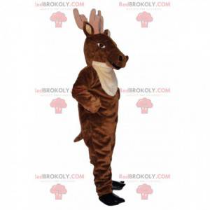 Majestic brown deer mascot with large antlers - Redbrokoly.com