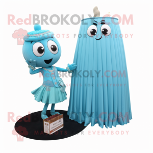 Cyan champagne maskot drakt...