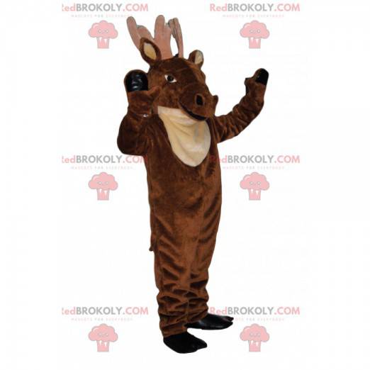 Majestic brown deer mascot with large antlers - Redbrokoly.com