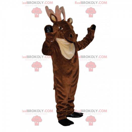 Majestätisches Braunhirschmaskottchen mit großem Geweih -