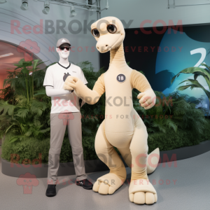 Beige Brachiosaurus maskot...