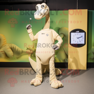 Beige Brachiosaurus maskot...