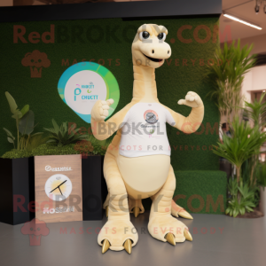 Beige Brachiosaurus maskot...