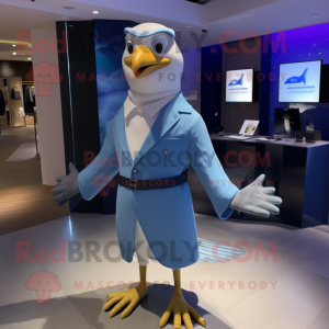 Blue Seagull maskot kostume...