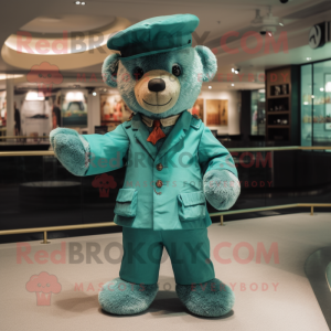 Postava maskota Teal Teddy...