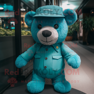 Teal Teddy Bear maskot...