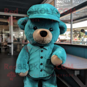 Postava maskota Teal Teddy...