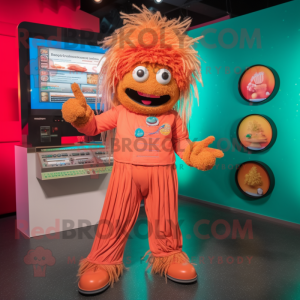 nan Spaghetti mascot costume character dressed with a Jumpsuit and Digital watches