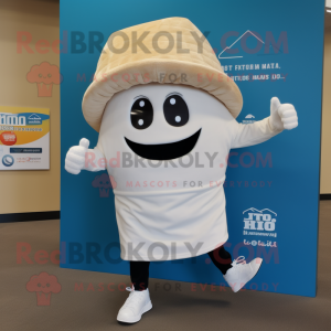 Cream Tacos mascot costume character dressed with a Joggers and Beanies