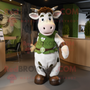 Olive Hereford Cow maskot...