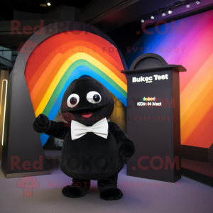 Rust Rainbow mascot costume character dressed with a Tuxedo and Watches