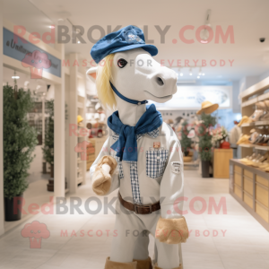 Cream Horse maskot kostume...