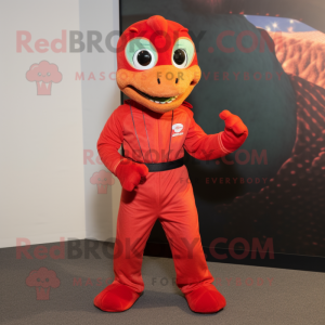 Red Lizard maskot kostume...