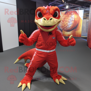 Red Lizard maskot kostume...