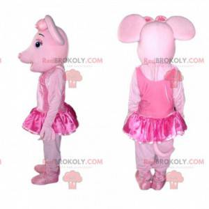 Mascote porco rosa com tule rosa - Redbrokoly.com