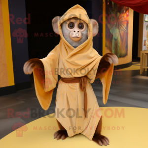 Tan Capuchin Monkey mascot costume character dressed with a Bodysuit and Shawls