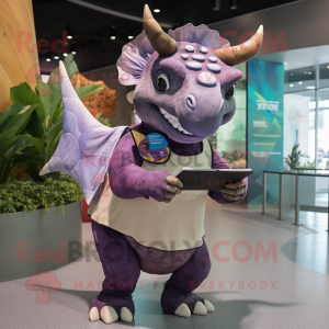  Triceratops maskot kostym...