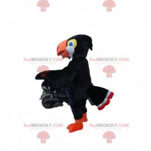 Mascot black and white toucan with a beautiful orange beak -