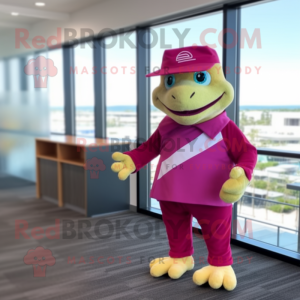 Magenta skildpadde maskot...