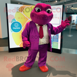 Magenta skildpadde maskot...