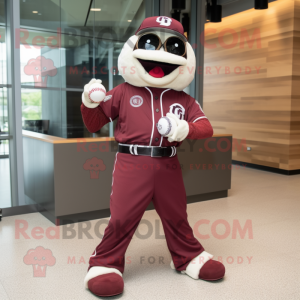 Maroon Baseball Ball maskot...