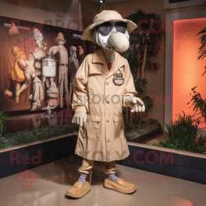 Tan Graveyard mascot costume character dressed with a Windbreaker and Cufflinks