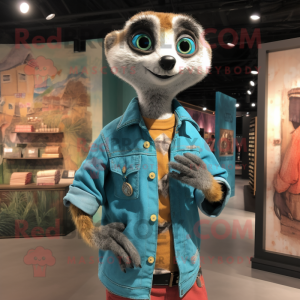 Teal Meerkat mascotte...