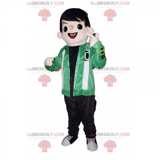 Mascot joven elegante con una chaqueta verde - Redbrokoly.com