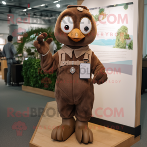 Brown Dove mascotte kostuum...