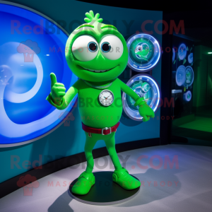 Green Wrist Watch mascot costume character dressed with a Bikini and Watches