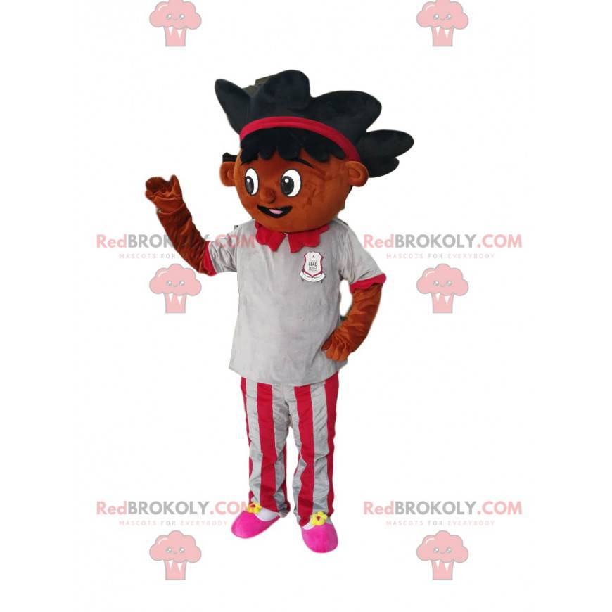 Mascot gemengd ras meisje met mooi haar - Redbrokoly.com