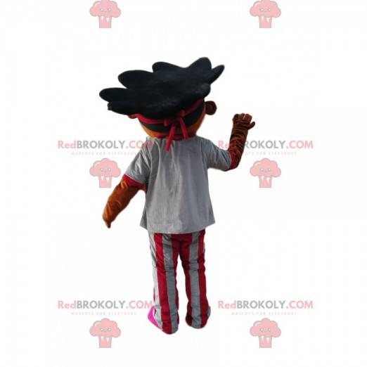 Mascotte ragazza di razza mista con bei capelli - Redbrokoly.com