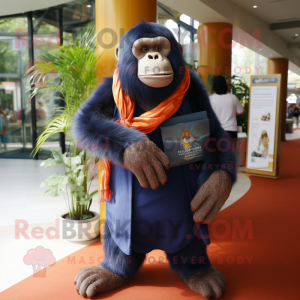 Marinblå Orangutang maskot...