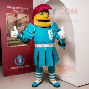 Teal mascotte kostuum...