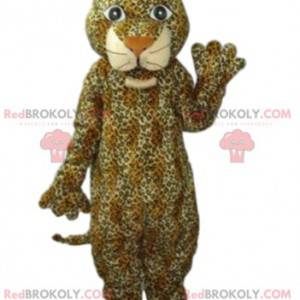 Mascotte leopardo con un grande sorriso - Redbrokoly.com